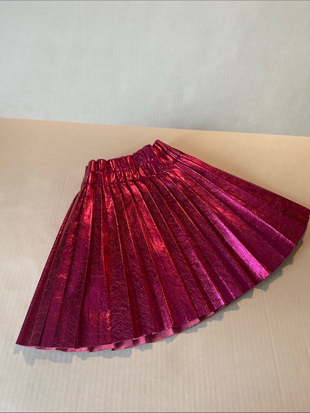 Lola +the Boys pleated shimmer skirt
